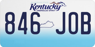 KY license plate 846JOB
