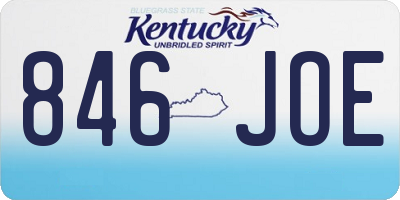 KY license plate 846JOE
