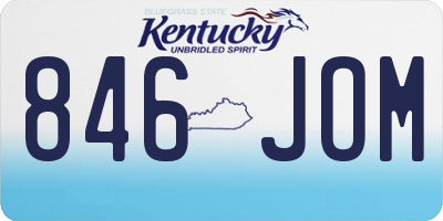 KY license plate 846JOM