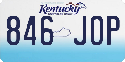 KY license plate 846JOP