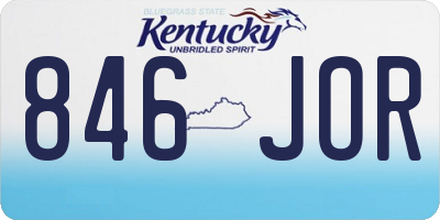 KY license plate 846JOR
