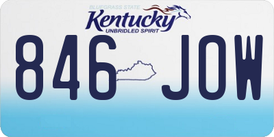 KY license plate 846JOW