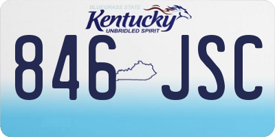 KY license plate 846JSC