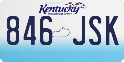 KY license plate 846JSK