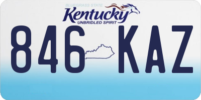 KY license plate 846KAZ