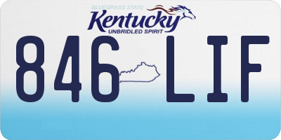 KY license plate 846LIF