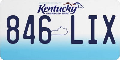 KY license plate 846LIX
