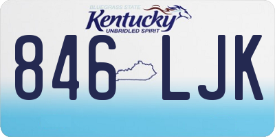 KY license plate 846LJK