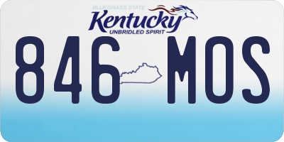 KY license plate 846MOS