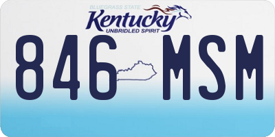KY license plate 846MSM