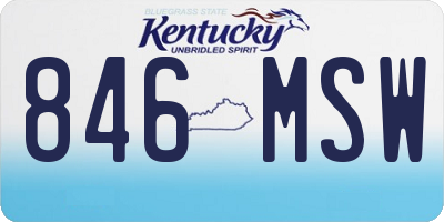KY license plate 846MSW