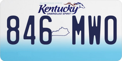 KY license plate 846MWO