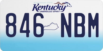 KY license plate 846NBM