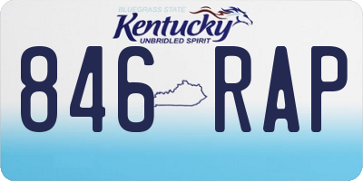 KY license plate 846RAP