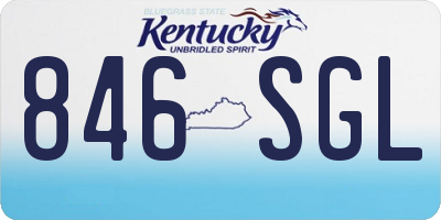 KY license plate 846SGL