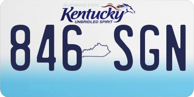 KY license plate 846SGN