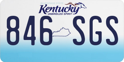 KY license plate 846SGS