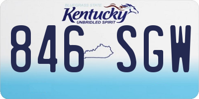 KY license plate 846SGW