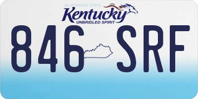 KY license plate 846SRF