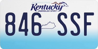 KY license plate 846SSF