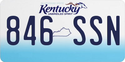 KY license plate 846SSN