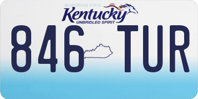 KY license plate 846TUR