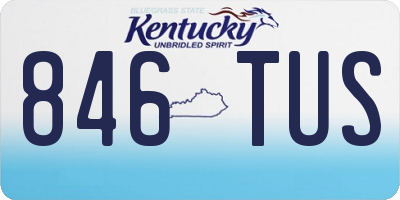 KY license plate 846TUS