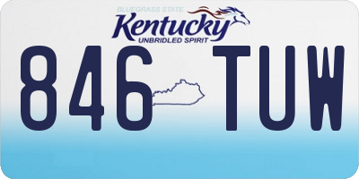 KY license plate 846TUW