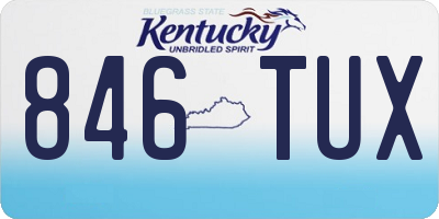 KY license plate 846TUX