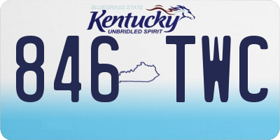 KY license plate 846TWC