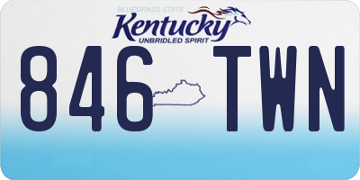 KY license plate 846TWN