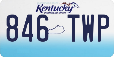 KY license plate 846TWP