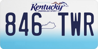 KY license plate 846TWR