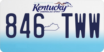KY license plate 846TWW