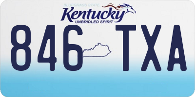 KY license plate 846TXA