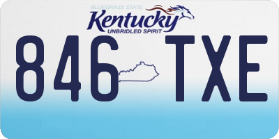 KY license plate 846TXE