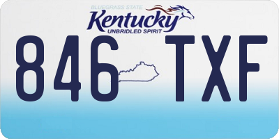 KY license plate 846TXF