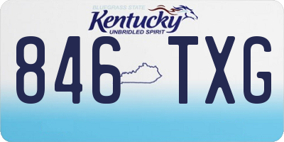 KY license plate 846TXG