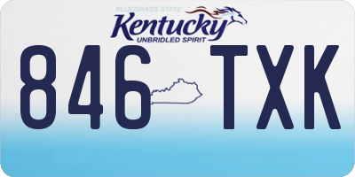 KY license plate 846TXK