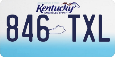 KY license plate 846TXL