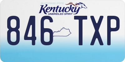 KY license plate 846TXP