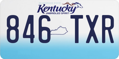 KY license plate 846TXR