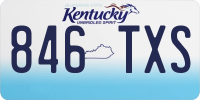 KY license plate 846TXS