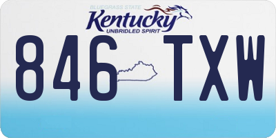 KY license plate 846TXW