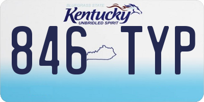KY license plate 846TYP