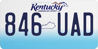 KY license plate 846UAD