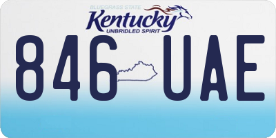 KY license plate 846UAE