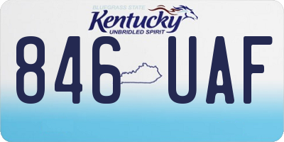 KY license plate 846UAF