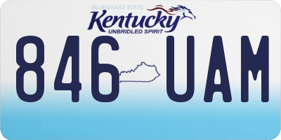 KY license plate 846UAM