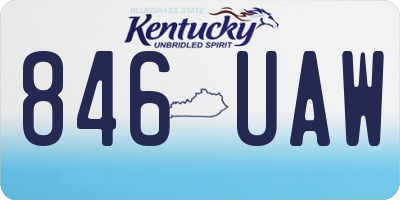 KY license plate 846UAW